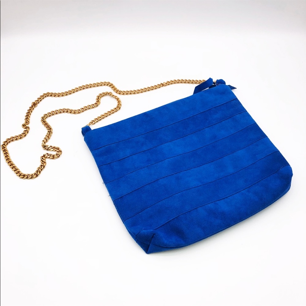 Vintage Laurice Keyloun New York Blue Suede Bag.